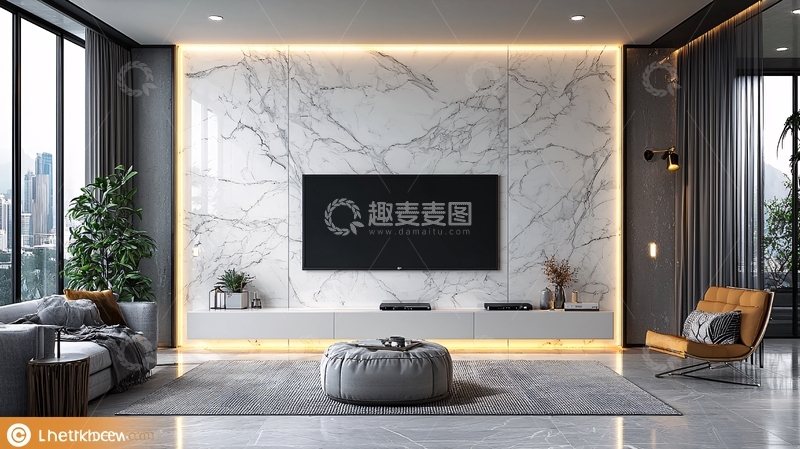 高清大图下载【趣麦麦图】现代简约电视背景墙