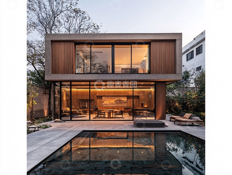 高清大图下载【趣麦麦图】现代简约木质别墅