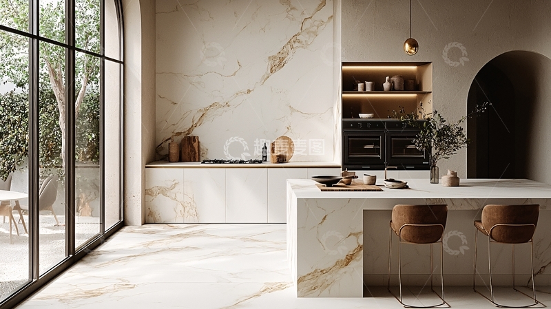 高清大图下载【趣麦麦图】现代极简轻奢厨房