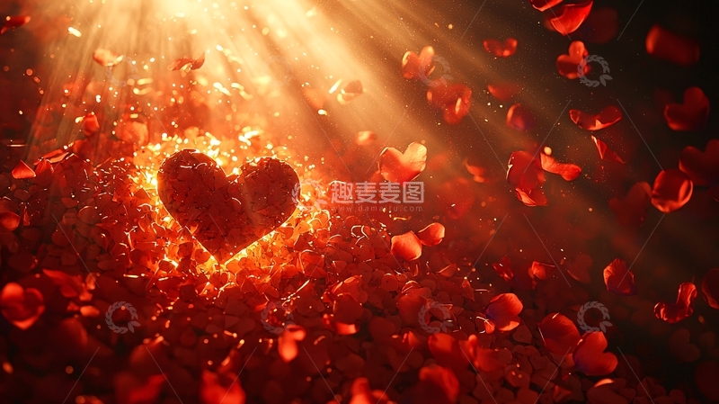 高清大图下载【趣麦麦图】燃烧的火热爱心