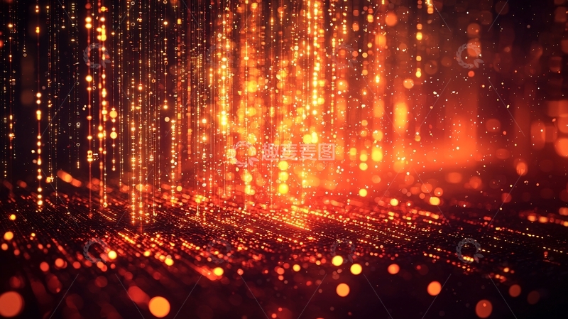 高清大图下载【趣麦麦图】流光溢彩的金色粒子背景