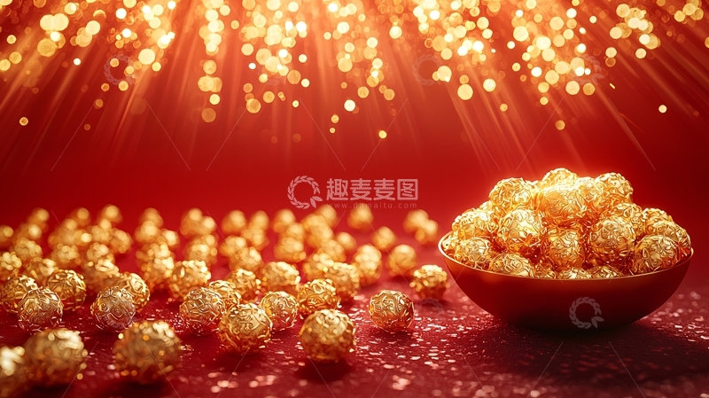 高清大图下载【趣麦麦图】金色圆球