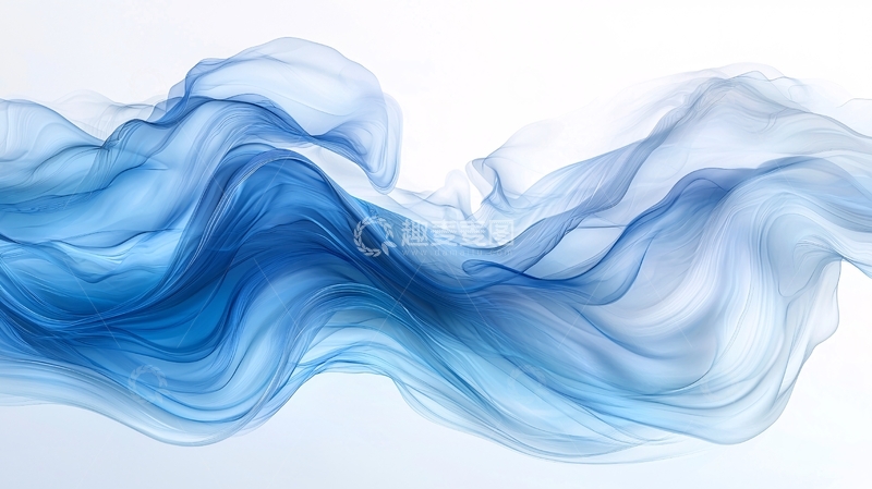 高清大图下载【趣麦麦图】蓝色飘逸丝绸质感