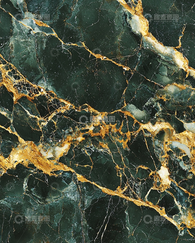 高清大图下载【趣麦麦图】墨绿色金线大理石纹理