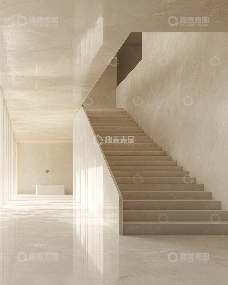 高清大图下载【趣麦麦图】极简风格室内楼梯