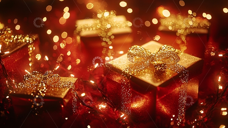 高清大图下载【趣麦麦图】精美礼盒闪耀灯光
