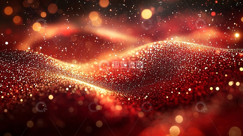 高清大图下载【趣麦麦图】红色闪光粒子背景