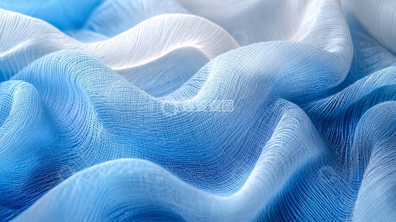 高清大图下载【趣麦麦图】蓝白渐变色轻薄雪纺面料