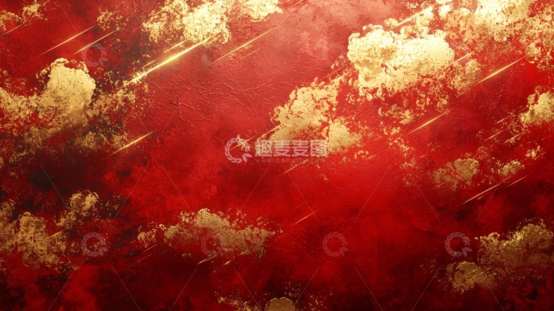 高清大图下载【趣麦麦图】红色金色云彩背景