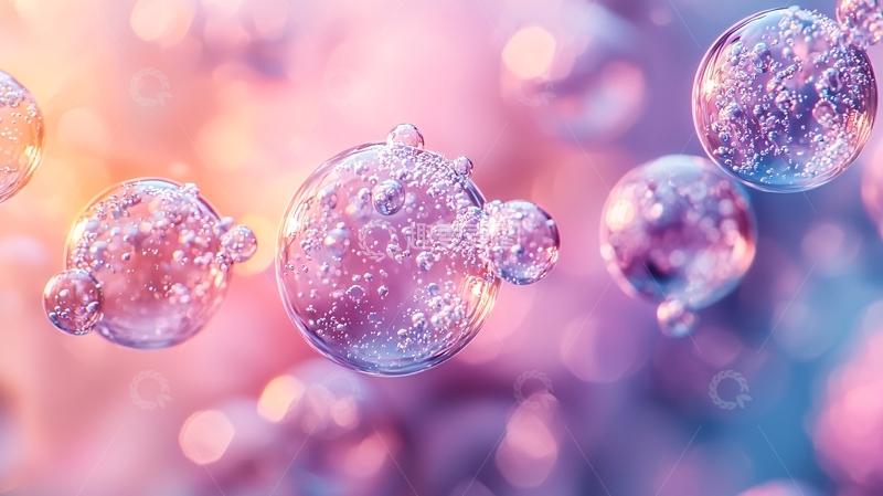 高清大图下载【趣麦麦图】粉色梦幻透明泡泡