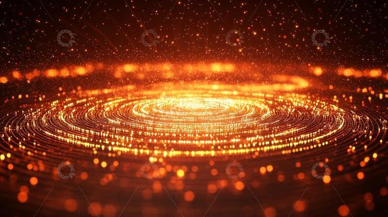 高清大图下载【趣麦麦图】橙色粒子旋涡