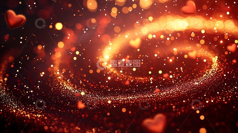 高清大图下载【趣麦麦图】红色爱心光斑旋转