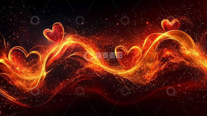 高清大图下载【趣麦麦图】火焰爱心