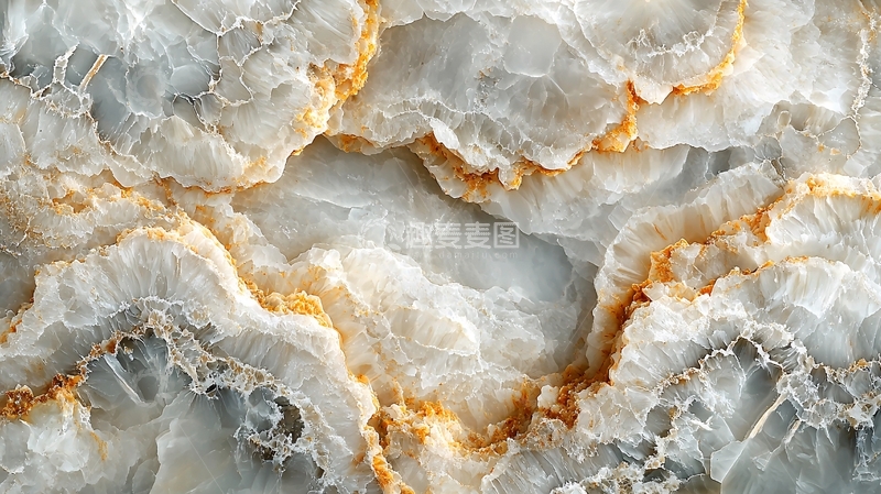 高清大图下载【趣麦麦图】白色与金色纹理的大理石