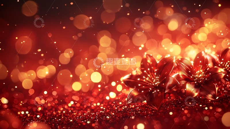 高清大图下载【趣麦麦图】红色圣诞背景