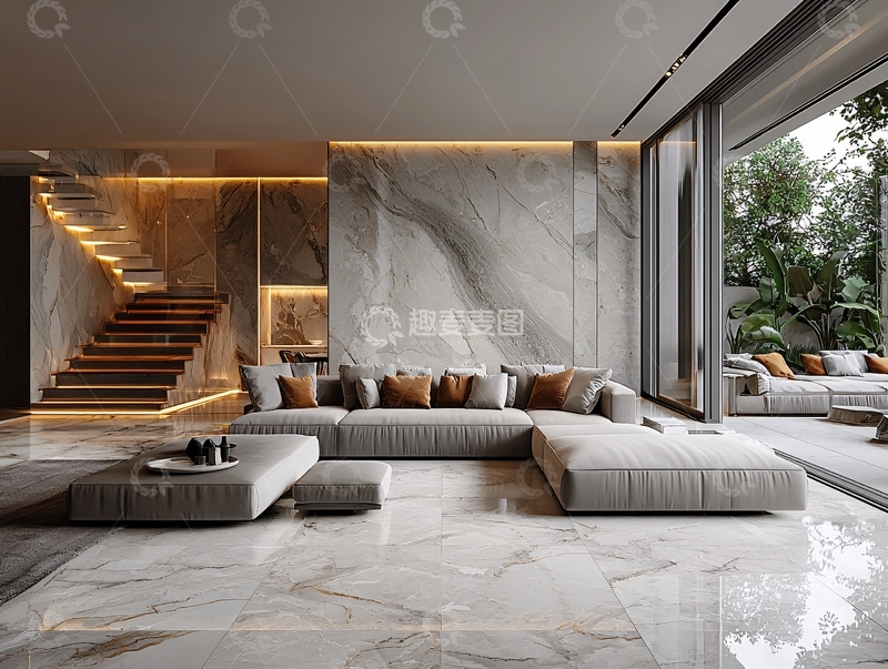 高清大图下载【趣麦麦图】现代极简风客厅