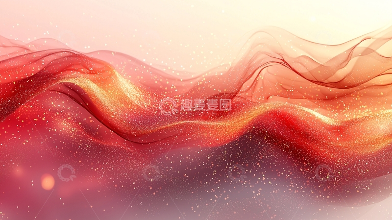 高清大图下载【趣麦麦图】轻柔飘逸的红色丝绸质感