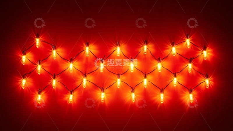 高清大图下载【趣麦麦图】红色网格状小彩灯