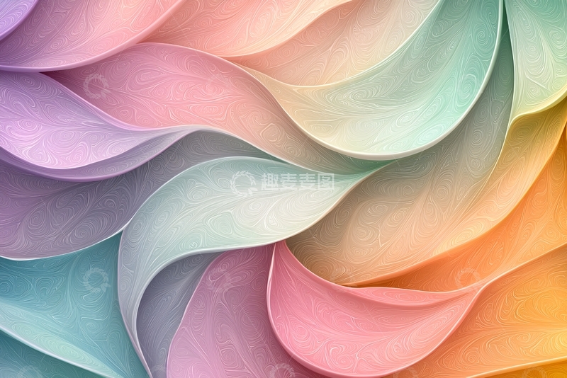 高清大图下载【趣麦麦图】柔和色彩渐变波浪