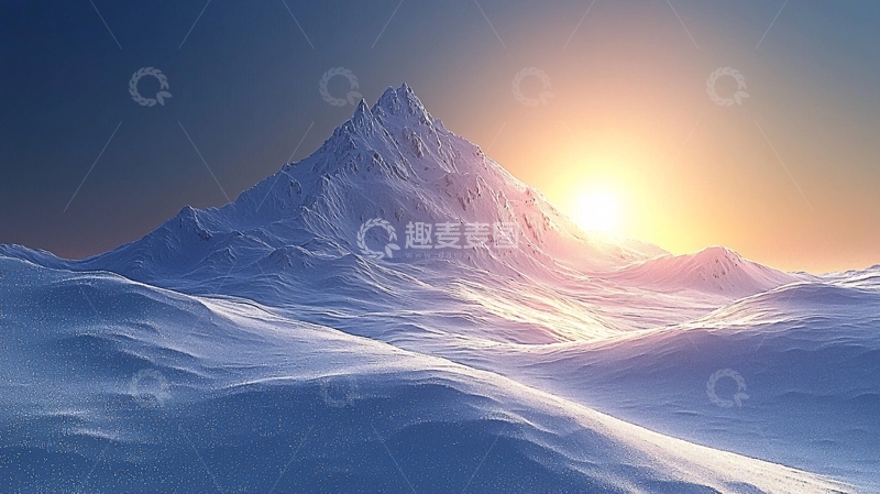 高清大图下载【趣麦麦图】雪山日出72