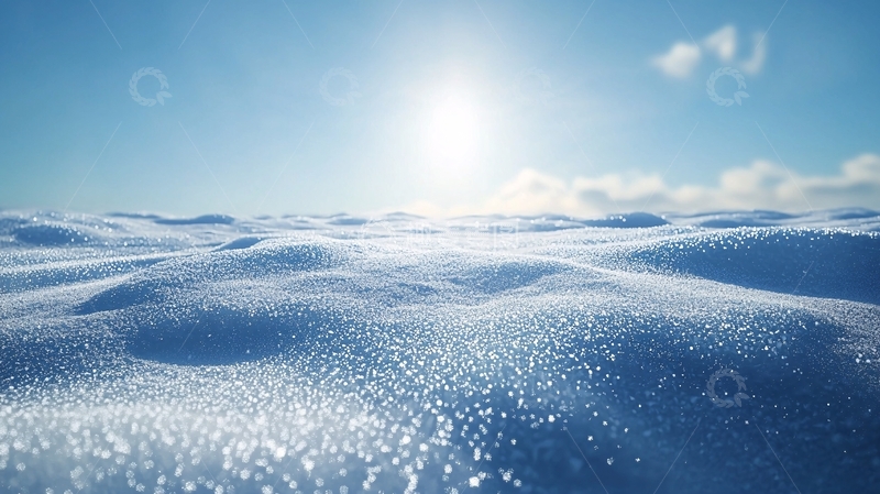 高清大图下载【趣麦麦图】极地雪原阳光下的雪地