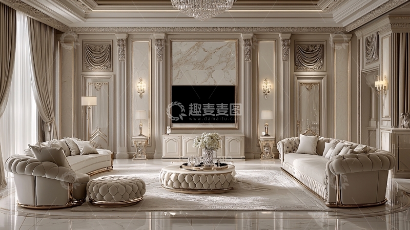 高清大图下载【趣麦麦图】豪华客厅