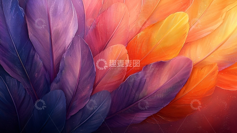 高清大图下载【趣麦麦图】彩色羽毛