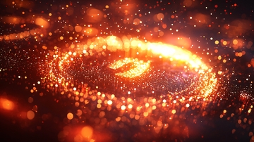 金色粒子环绕旋转