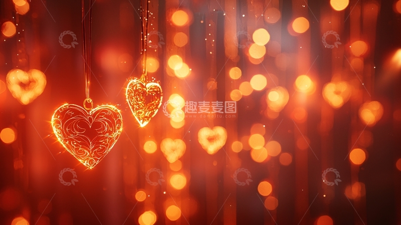 高清大图下载【趣麦麦图】浪漫爱心灯光背景