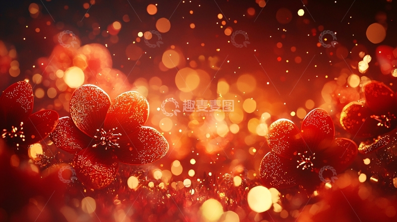 高清大图下载【趣麦麦图】红色花朵背景