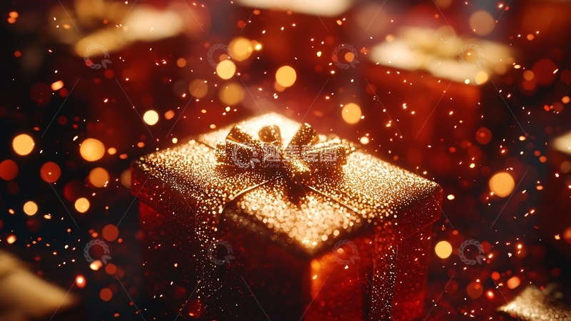 高清大图下载【趣麦麦图】金色礼盒