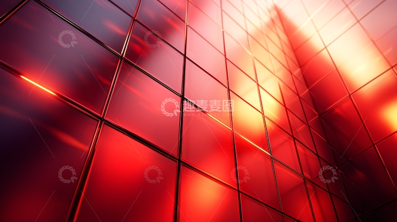 高清大图下载【趣麦麦图】红色玻璃幕墙