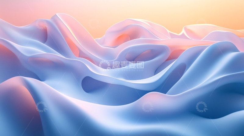 高清大图下载【趣麦麦图】梦幻般蓝色粉色丝绸质感