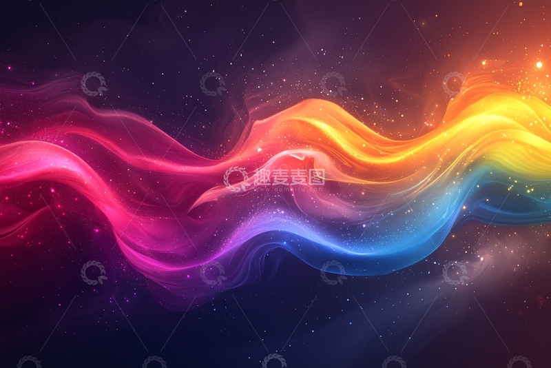 高清大图下载【趣麦麦图】彩色光波