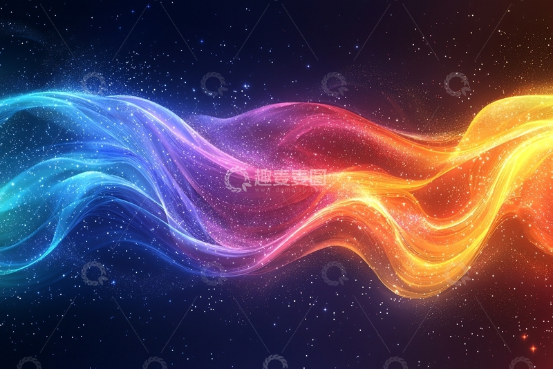 高清大图下载【趣麦麦图】彩色光线流动梦幻背景