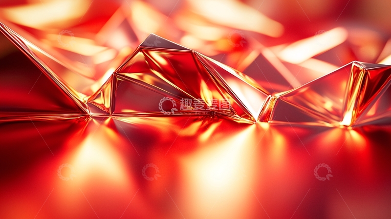 高清大图下载【趣麦麦图】红色几何抽象背景