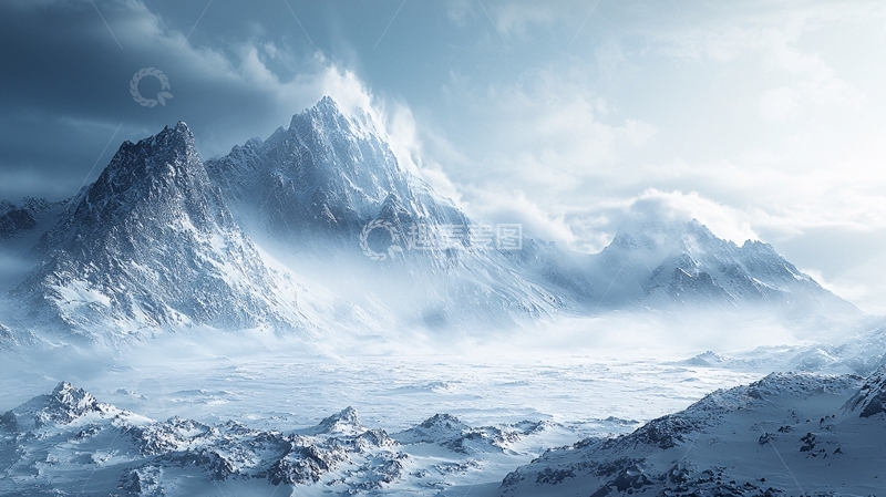 高清大图下载【趣麦麦图】冰雪覆盖的山脉