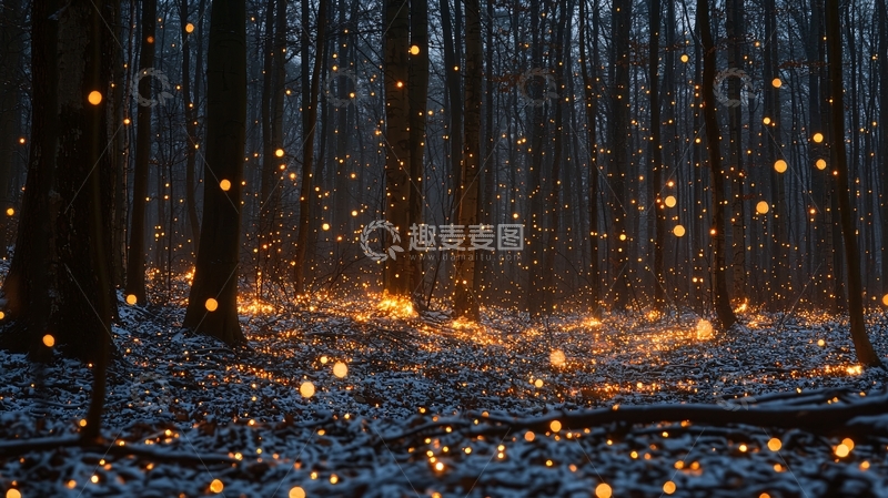 高清大图下载【趣麦麦图】夜晚森林