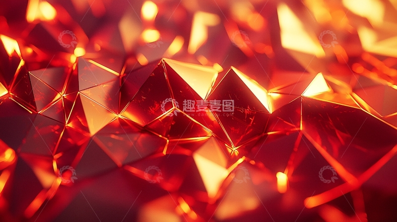 高清大图下载【趣麦麦图】炽热红色晶体碎片堆积