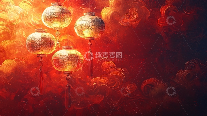 高清大图下载【趣麦麦图】金色灯笼