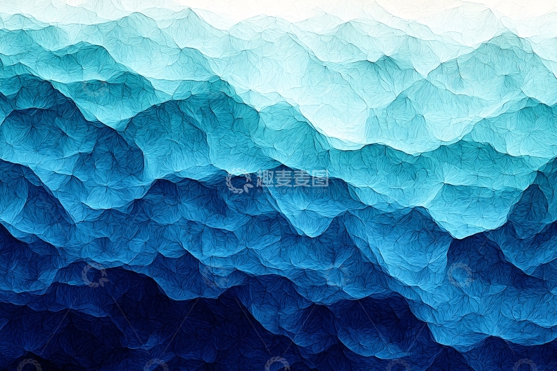 高清大图下载【趣麦麦图】蓝色抽象波浪状纹理背景