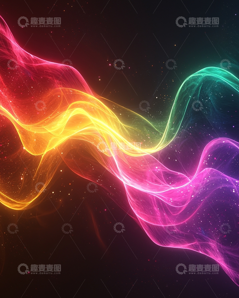高清大图下载【趣麦麦图】彩色梦幻光波