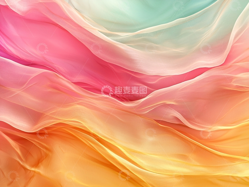 高清大图下载【趣麦麦图】彩色飘逸薄纱