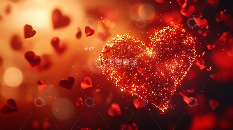 高清大图下载【趣麦麦图】燃烧的爱心
