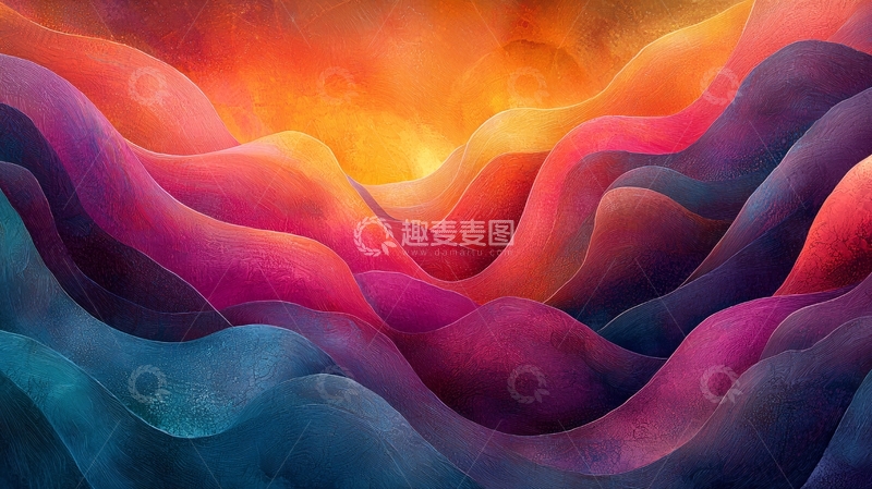 高清大图下载【趣麦麦图】抽象彩色波浪