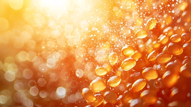 高清大图下载【趣麦麦图】阳光下的金色水珠