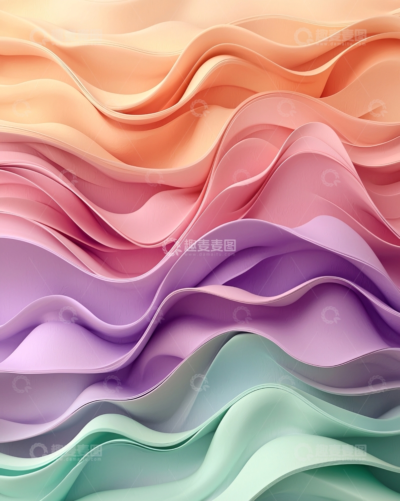 高清大图下载【趣麦麦图】柔和色彩波浪纹理