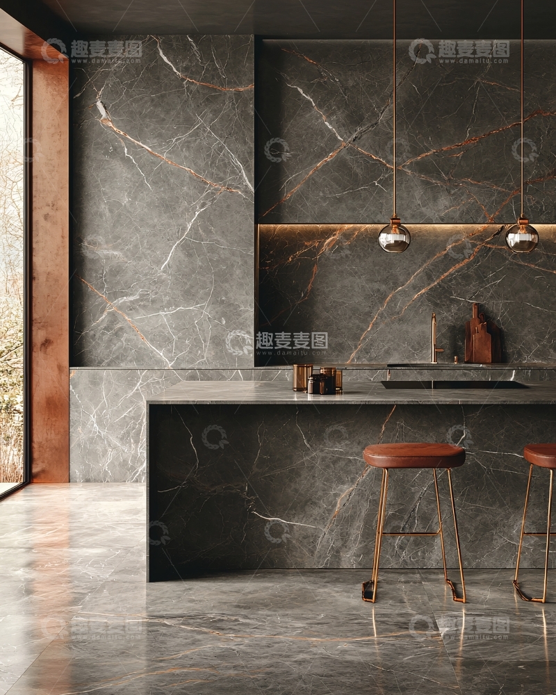 高清大图下载【趣麦麦图】现代极简灰色系厨房