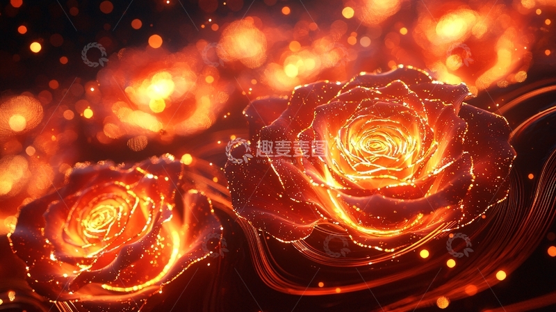 高清大图下载【趣麦麦图】火焰玫瑰