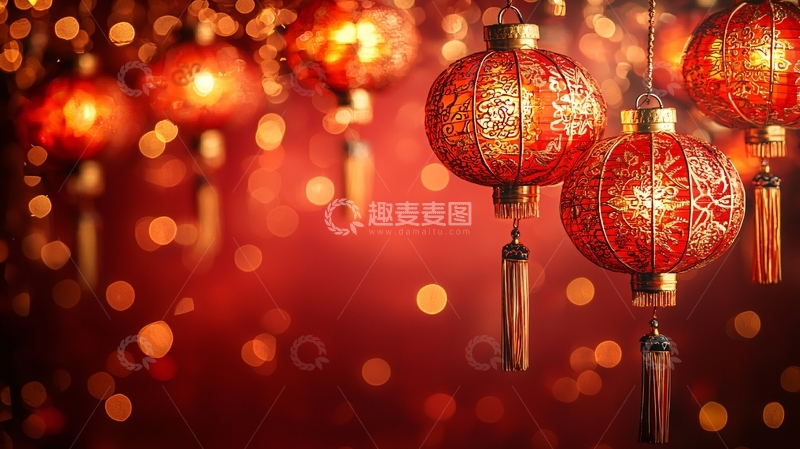 红灯笼喜庆中国风背景